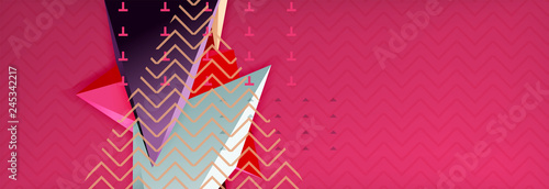 3d triangular shapes geometric background. Origami style pattern with triange shapes for decorative design. Poster design. Line design. Modern presentation template