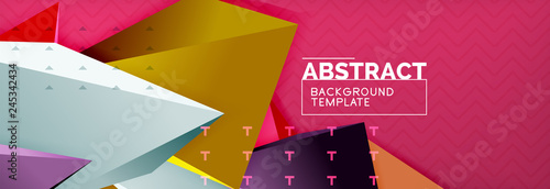 3d triangular shapes geometric background. Origami style pattern with triange shapes for decorative design. Poster design. Line design. Modern presentation template