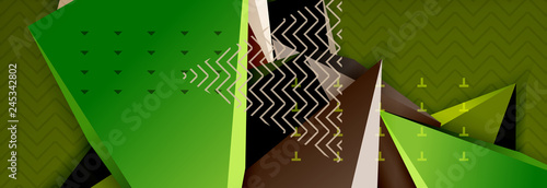 3d triangular shapes geometric background. Origami style pattern with triange shapes for decorative design. Poster design. Line design. Modern presentation template