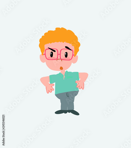 Businessman in casual style with an expression of unpleasant surprise.