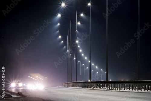 Fotografie street lighting, supports for ceilings with led lamps