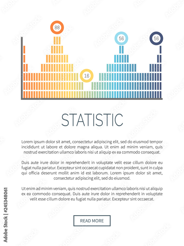 Statistic Infochart in Different Colors, Analytics