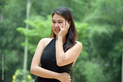 Bashful Young Diverse Female