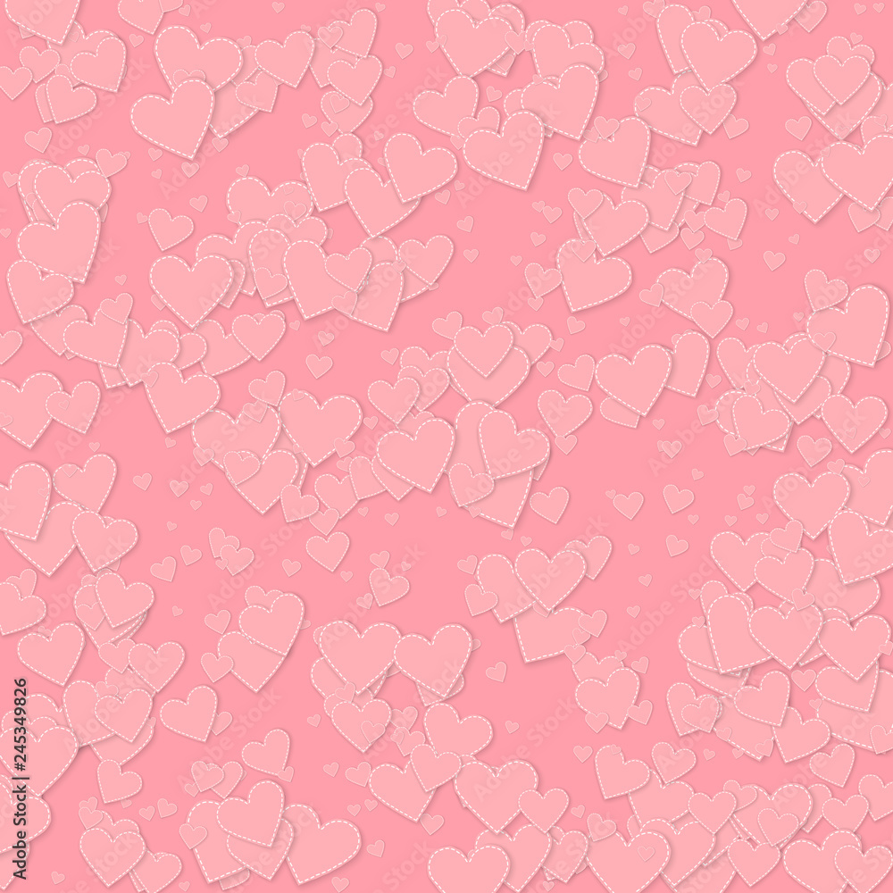 Pink heart love confettis. Valentine's day pattern