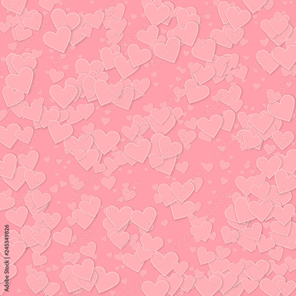 Pink heart love confettis. Valentine's day pattern Pink heart love confettis. Valentine's day pattern