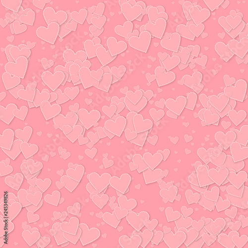 Pink heart love confettis. Valentine's day pattern