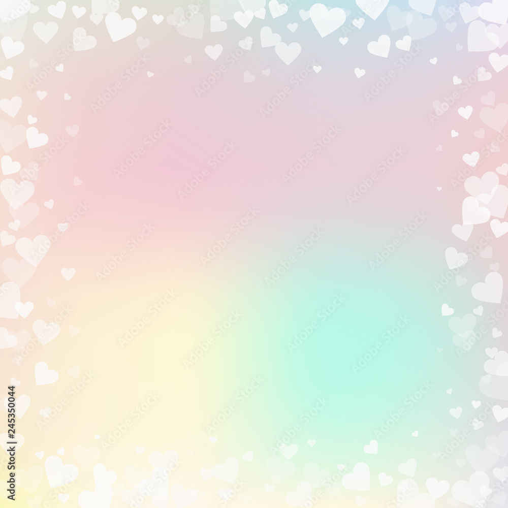White heart love confettis. Valentine's day frame White heart love confettis. Valentine's day frame