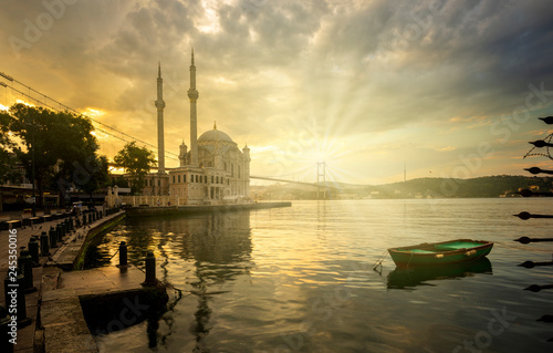 Ortakoy and Bosphorus on a beautiful morning, Turkey 