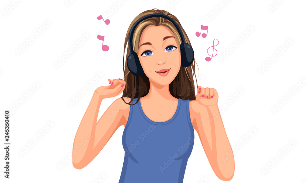 Vector illustration of beautiful teenage girl with different facial expression 8 Vector illustration of beautiful teenage girl with different facial expression 8