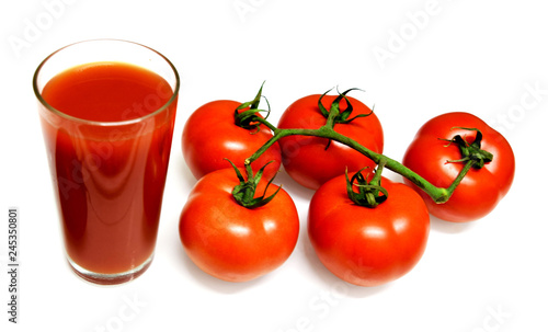 Tomatoes and Tomato Juice on White Background 2