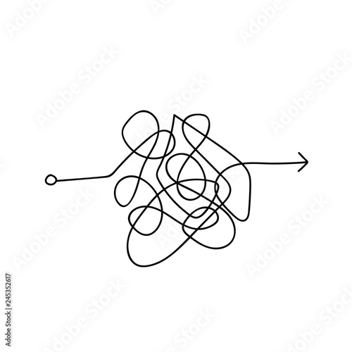 Messy line icon isolated on white background. Vector illustration.