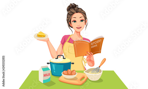 Women making cake