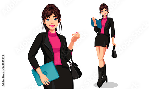 Young beautiful business women with laptop 1
