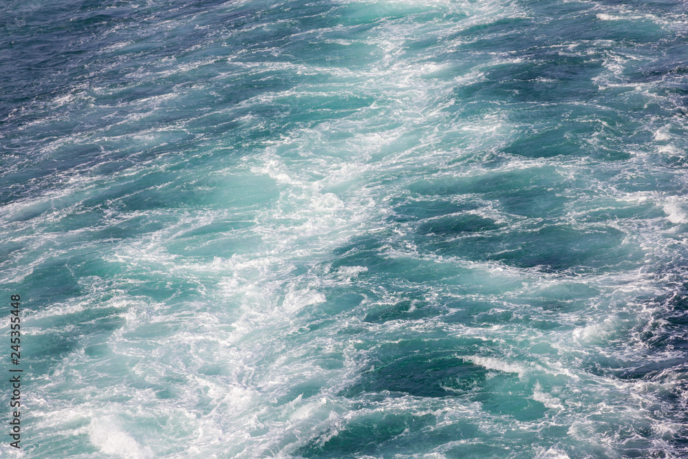 Fototapeta premium Sea blue fresh water waves