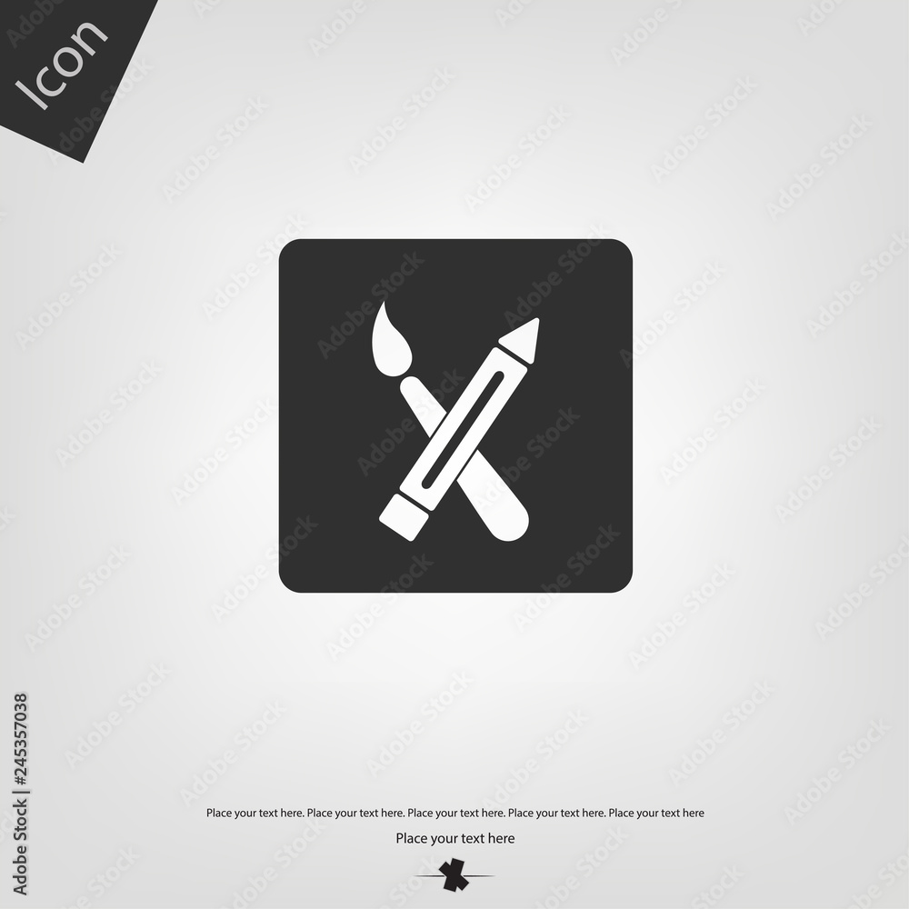 Brush and pencil icon Brush and pencil icon