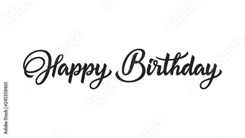 Happy birthday inscription in the style of lettering. Vector  Illustration. - Vector