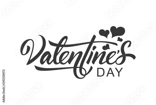 Ready design calligraphic, hand lettering happy valentines day. Vector Illustration. - Vector