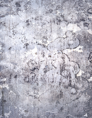 Real damascus steel pattern. Metal background.