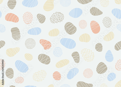 Abstract stones and pebbles vector seamless pattern - Vector