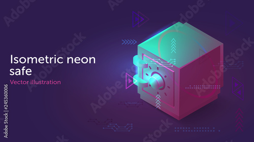 Isometric vector neon safe