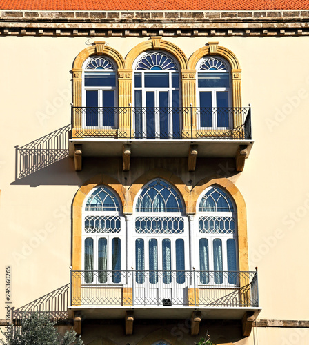 Traditional triple arch Lebanese windows and doors