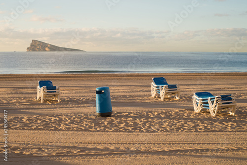 Benidorm beach on a sunny winter day