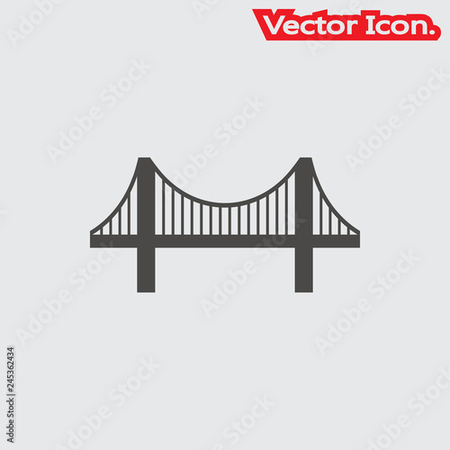 Bridge icon isolated sign symbol and flat style for app, web and digital design. Vector illustration.