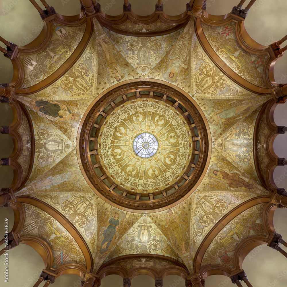 Ceiling in the lobby of the Ponce de Leon Hotel, now Flagler College in St. Augustine, Florida