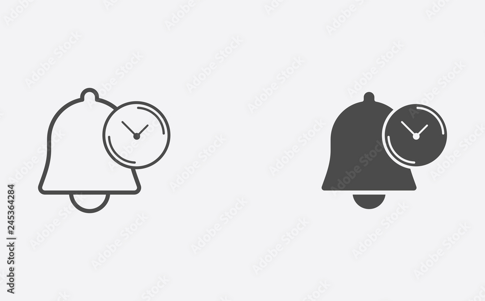 Notification filled and outline vector icon sign symbol Notification filled and outline vector icon sign symbol