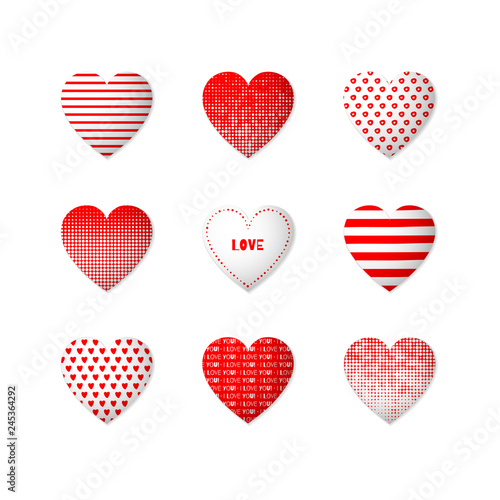 This is a set of red heart icons.
