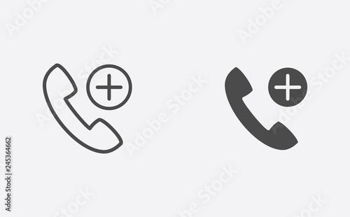 Emergency call filled and outline vector icon sign symbol