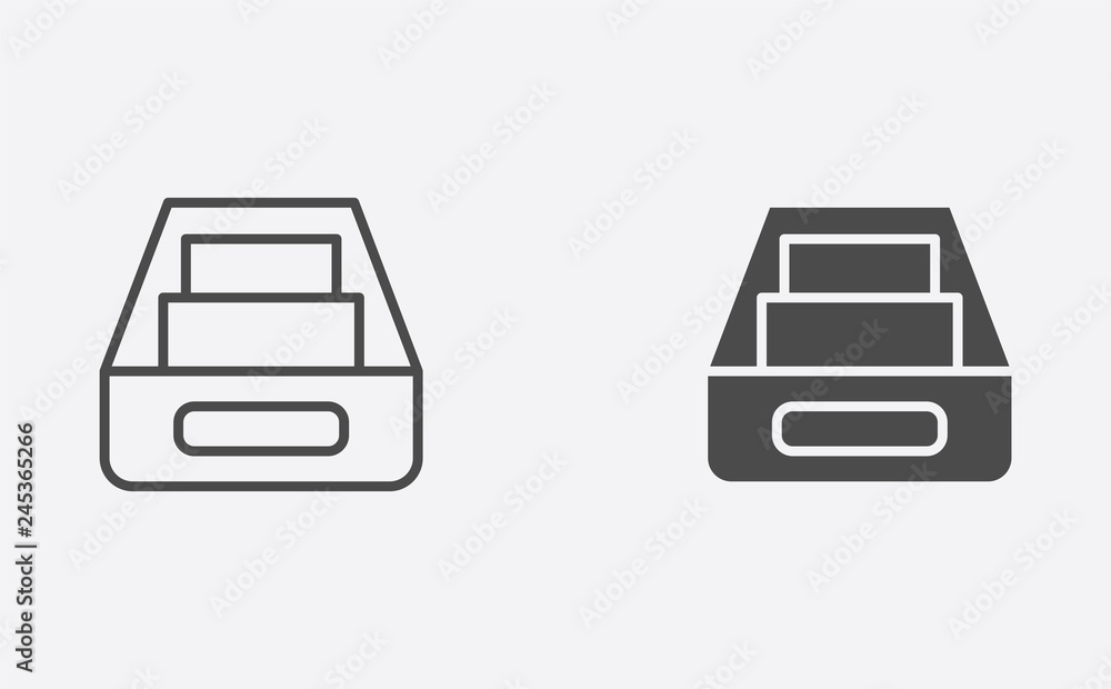 Inbox filled and outline vector icon sign symbol Inbox filled and outline vector icon sign symbol