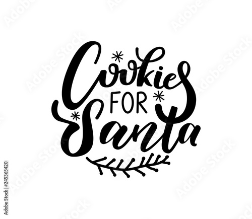 Cookies for Santa Lettering Doodle Winter Branch
