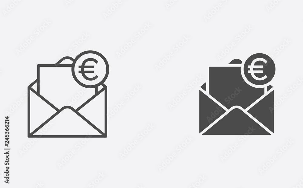 Mail filled and outline vector icon sign symbol Mail filled and outline vector icon sign symbol
