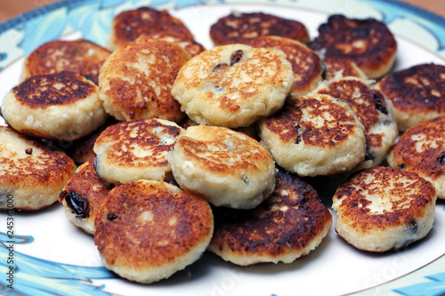 Cottage Cheese Pancakes with raisins