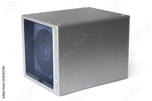 CD storage box with drawer. Isolated with clipping path.