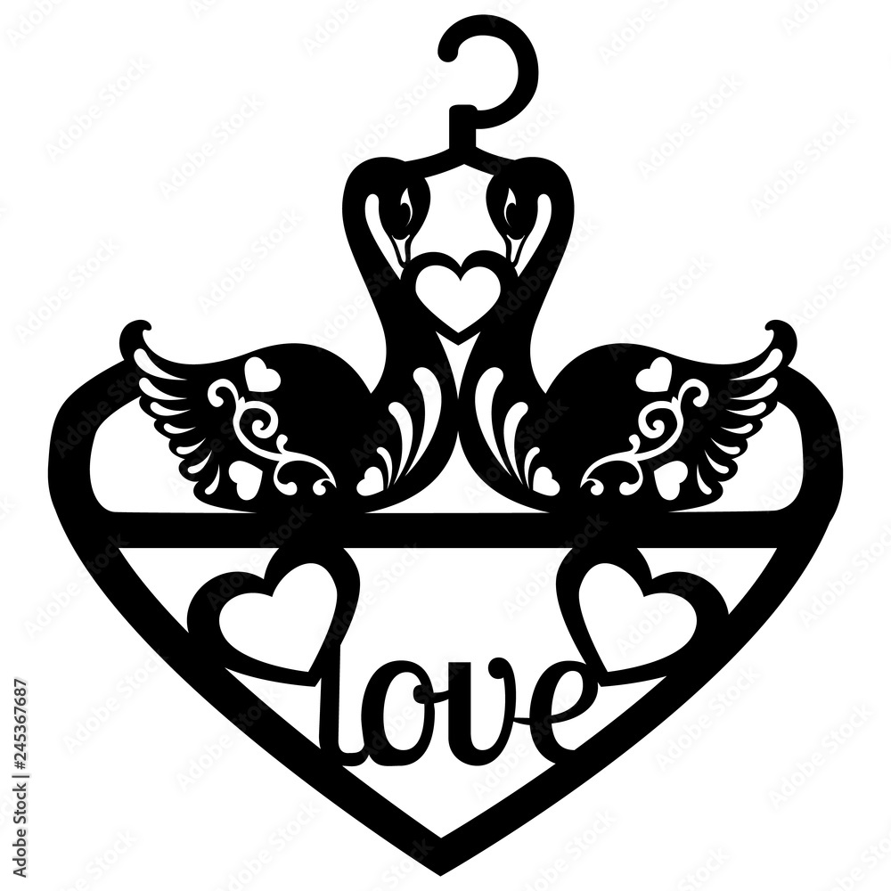 Obraz premium sylwetka wieszaka do cięcia laserowego