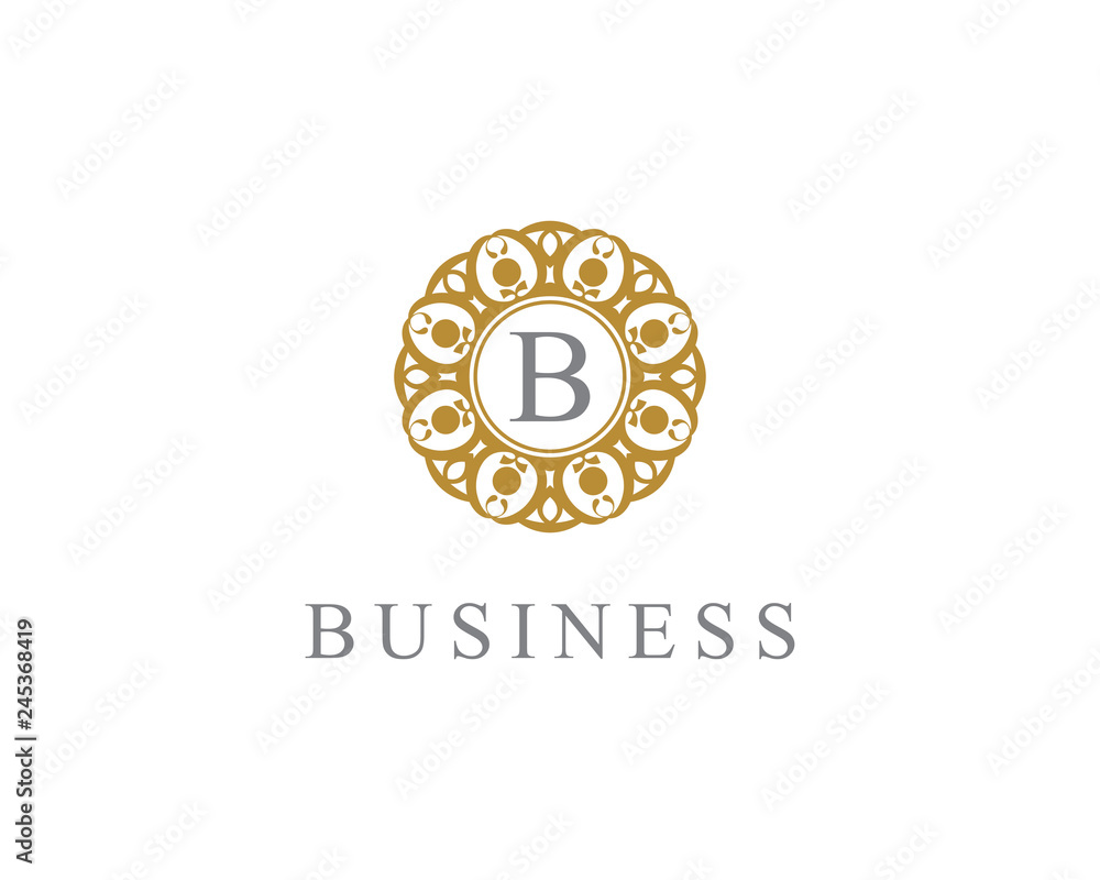 Fototapeta premium Ornament Floral Frame Logo Vector 007
