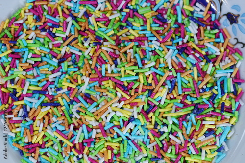 colorful confectionary sprinkles, colorful sugar beads