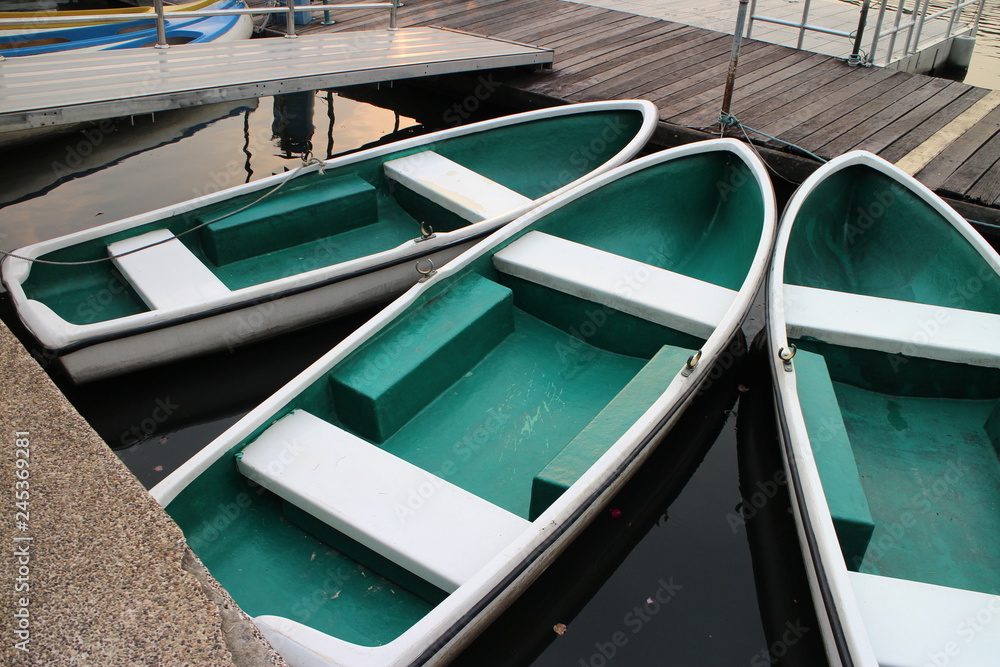 Green Boats in the Lake