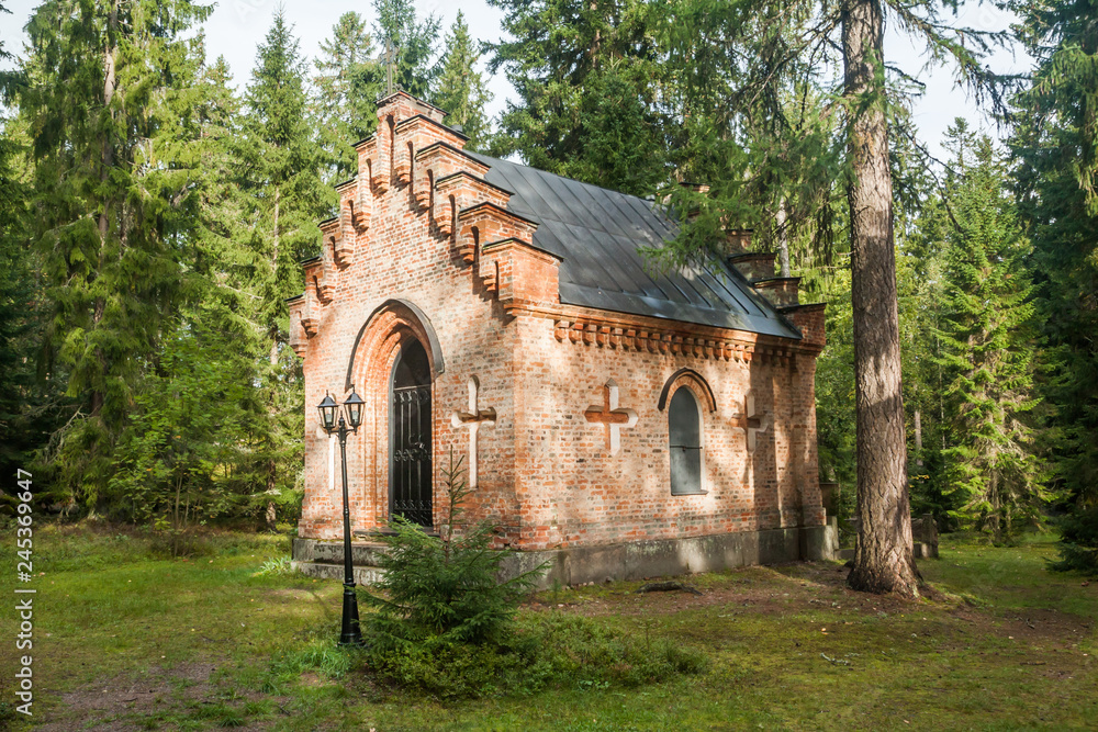 Old chapel at Wrede family cemetery. 18 September 2018 - Anjala, Kouvola, Finland.