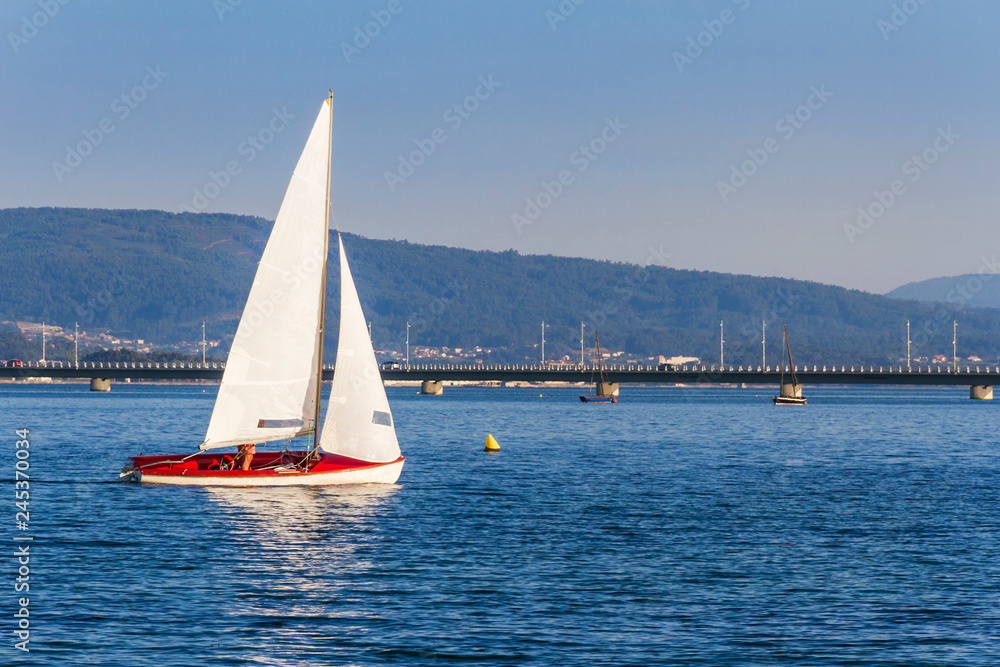 Obraz premium Sailing in Arousa Island
