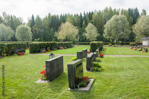 Cemetery in Kouvola, Finland - 6 September 2018.