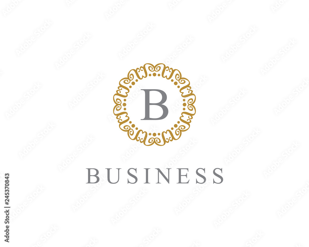 Naklejka premium Ornament Floral Frame Logo Vector 017