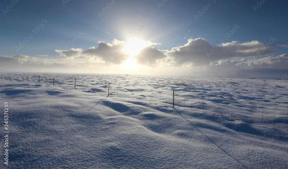 Landscape with snow, Iceland