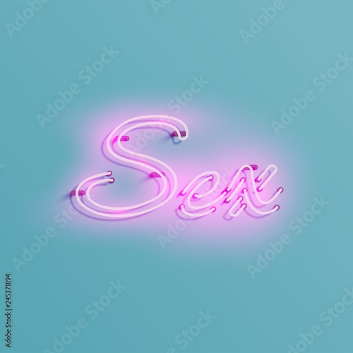 Neon sign from a typeface, vector
