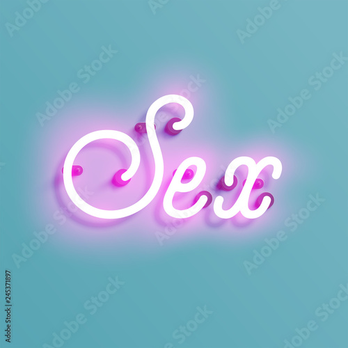Neon sign from a typeface, vector