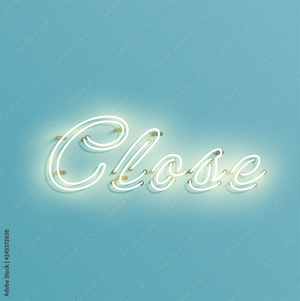 Neon sign from a typeface, vector