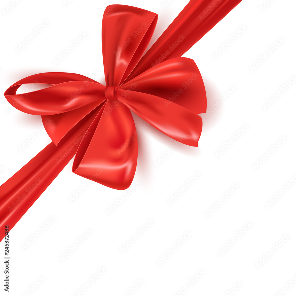 Realistic red ribbon bow isolated, vector illustration Realistic red ribbon bow isolated, vector illustration