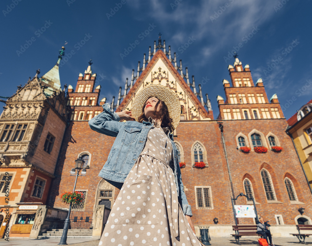 Fototapeta premium Smiling attractive girl in Poland